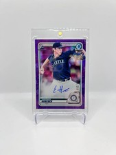 2020 BOWMAN DRAFT EMERSON HANCOCK 1ST CHROME PROSPECT PURPLE REF. AUTO /250 RC
