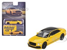 BENTLEY FLYING SPUR MONACO YELLOW 1/64 DIECAST MODEL CAR BY MINI GT MGT00955