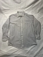 Vintage 90s Burberrys Of London Made In USA Striped Button Up Shirt Size 16.5-33