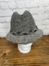 Stetson Fedora Hat Mens L XL 7 3/8 Gray Wool Western Made In USA