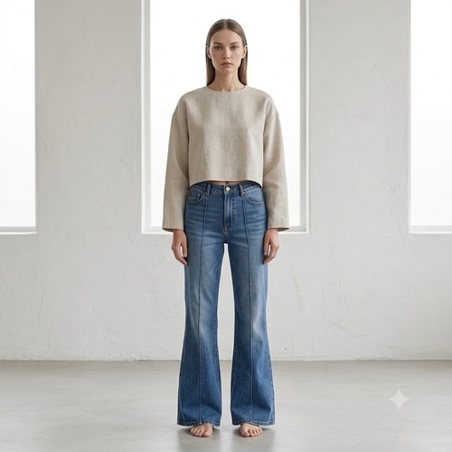 Loft Jeans Womens 10 Blue Super Flare High Rise Denim Y2K