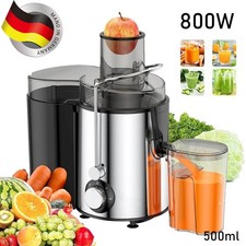 Entsafter Für Obst Und Gemüse Aus Edelstahl 800W Elektrische Saftpresse 500ml DE