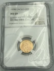 1998 $5 GOLD EAGLE 1/10 oz NGC MS69