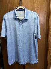 Vineyard Vines Men  s Medium short sleeve blue performance polo shirt palms