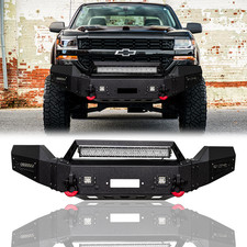 Vijay For 2016-2018 Chevy Silverado 1500 Steel Front Bumper Wwinch Platelights