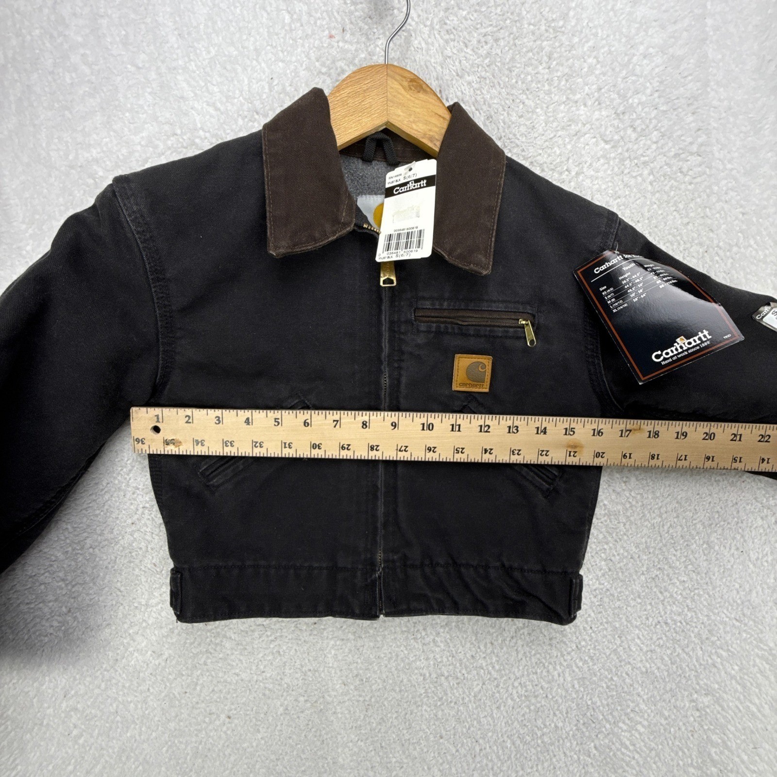 Carhartt Detroit Jacket Fleece Lined Youth Small (6/7) YYJ97 BLK Black NWT NOS image 5