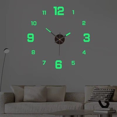 12'' Leuchtende Wanduhr Lautlos Quarz Wohnuhr Dekor Beleuchtet Nachtlicht