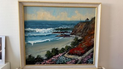 Original Robert Moore Mid Century Ölgemälde - California Coastal Seascape - P