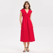 Women's Twist-Front Midi Dress - A New Day Red M