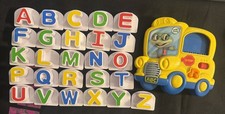 Leap Frog Fridge Phonics Magnetic Yellow School Bus Alphabet Set COMPLETE