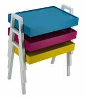 Mehrfarbiges Holz Couchtisch-Set Modern Und Stilvoll