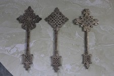 Lot of 3 Ethiopian Coptic Christian Church Metal Blessing Prayer Cross's