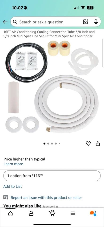16FT Air Conditioning Cooling Connection Tube 3/8” and 5/8” Mini Split Line Set - Image 4 of 4