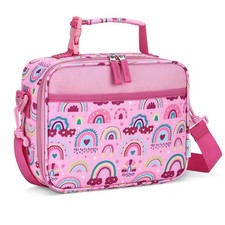 VASCHY Lunch Box Bag for Kids, Reusable Insulated Bento Pink Rainbows