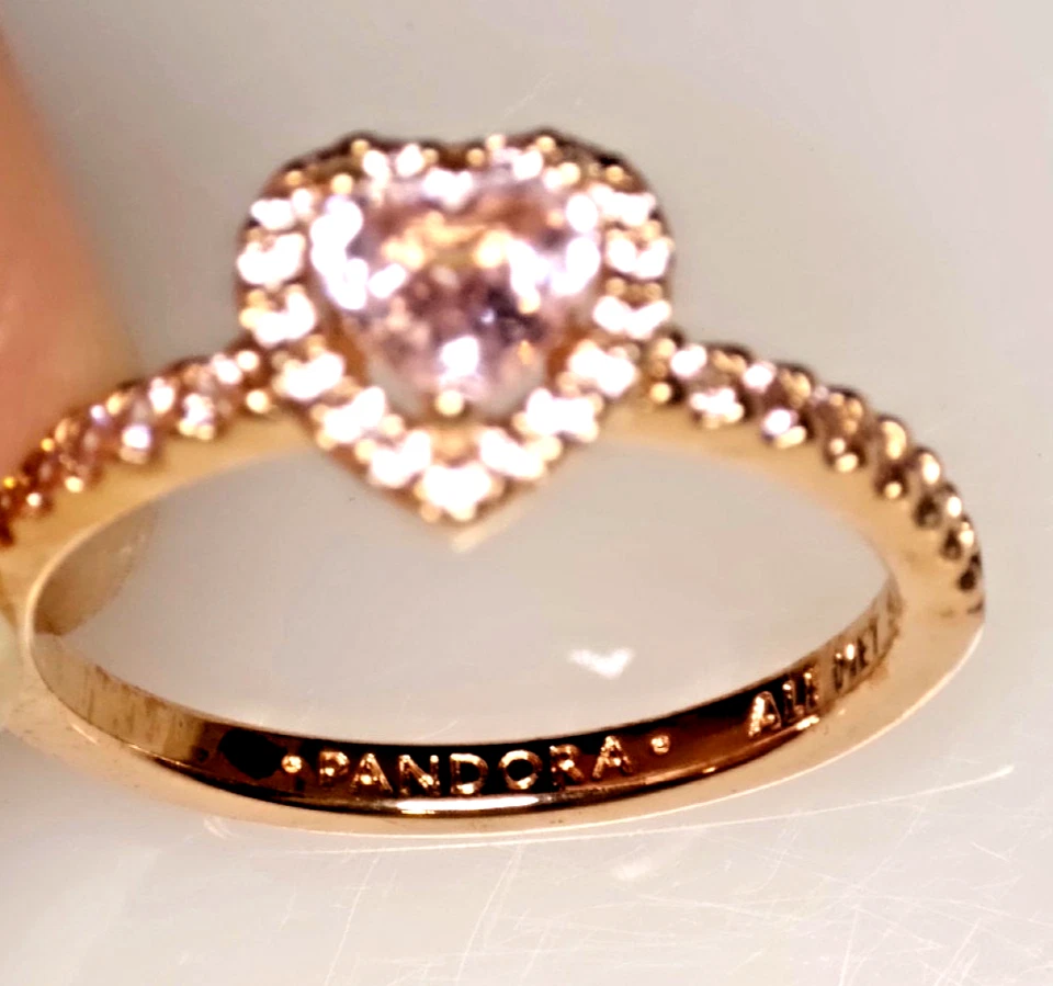Pandora Ring "Funkelndes Erhabenes Herz rosa" 14k rosévergoldet Gr. 52 188421C01 - Bild 3 von 4