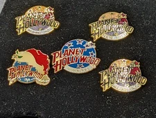 Planet Hollywood pin set of 5-Phoenix, NY, DC X 2 & Xmas 1998