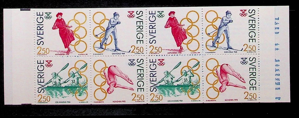 ШВЕЦИЯ Sc 1897a NH буклет 1991 - Олимпийские игры - Sc$9 - (ZN25) - Изображение 2 из 2