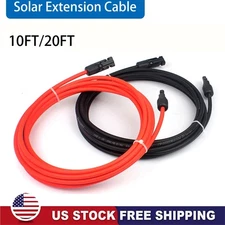 10 AWG Black Red Solar Panel Extension Cable Silicone Flexible Wire Connectors
