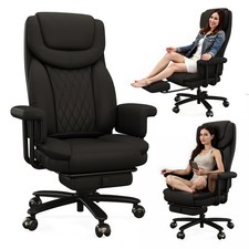 Ergonomic Leather Reclining Office Chair 400LBS Adjustable Computer Desk Chair