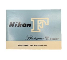 Nikon F Photomic T Finder Camera Manual Instruction Guide, English  Rare 