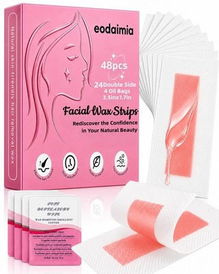 eodaimia 48pcs Wax Strips for Face, 48 Face Waxing Kit for Women(Pack of 1)