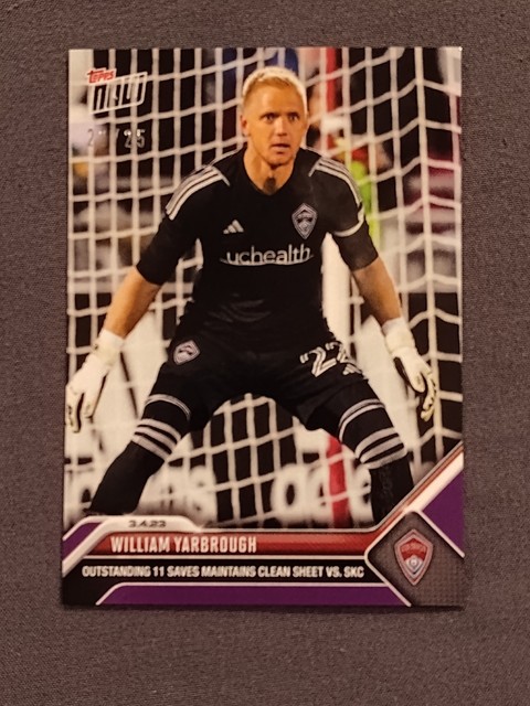 William Yarbrough - 2023 MLS TOPPS NOW Card 20 - Colorado Rapids - PURPLE 22/25