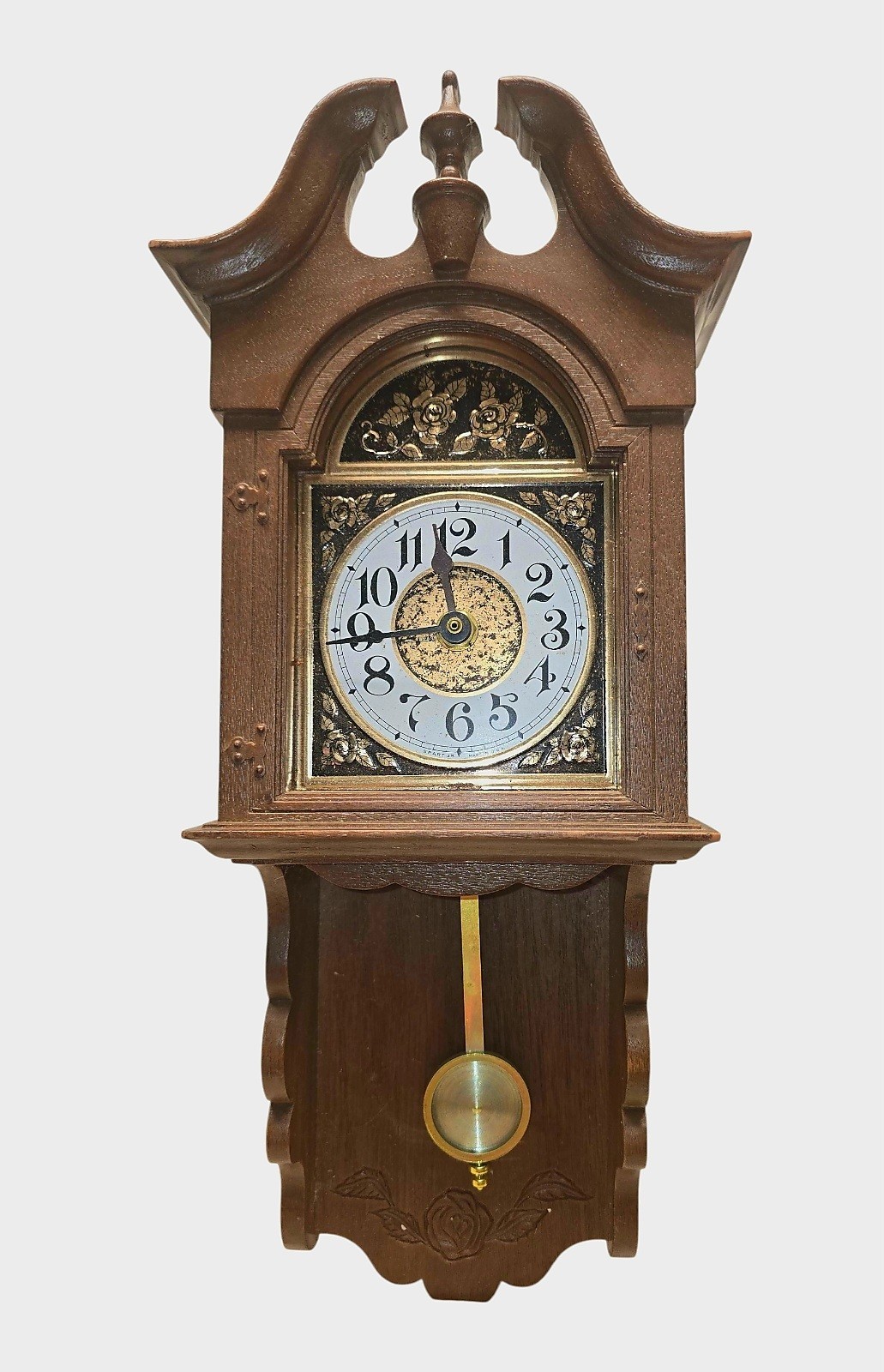 Vintage Spartus Electric Clock Wall Mount 16" x 8" Works