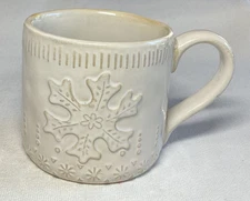 POTTER'S STUDIO MUG SNOWFLAKE CREAM Ceramic NWT