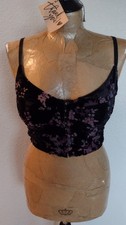 Windsor Black Floral Lace Corset Top Size Medium Whimsigoth Fairy