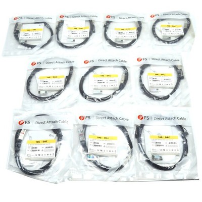 (10) NEW FS SFPP-PC02 2m 10G SFP+ Passive Direct Attach Cable Cisco Compatible