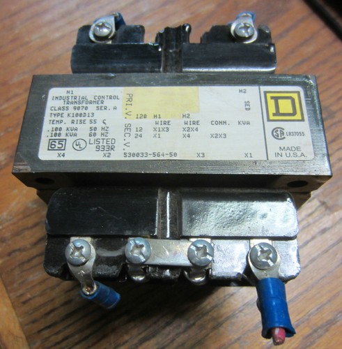 Square D H Industrial Control Transformer Class 9070 Ser A, Type K100D13 Used - 第 1/6 張圖片
