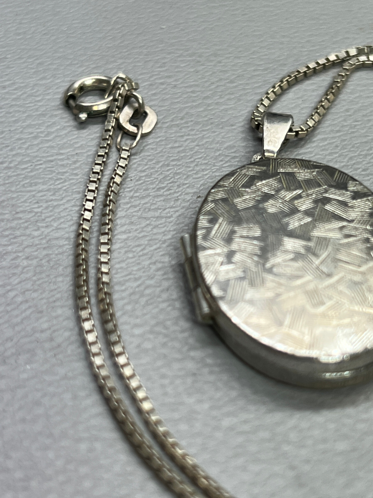 Antique 835 Solid Silver Oval Mourning Locked Nec… - image 4