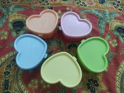 5 Pcs Tupperware Tupper Mini Midgets Container Heart shape Set Random Multicolor