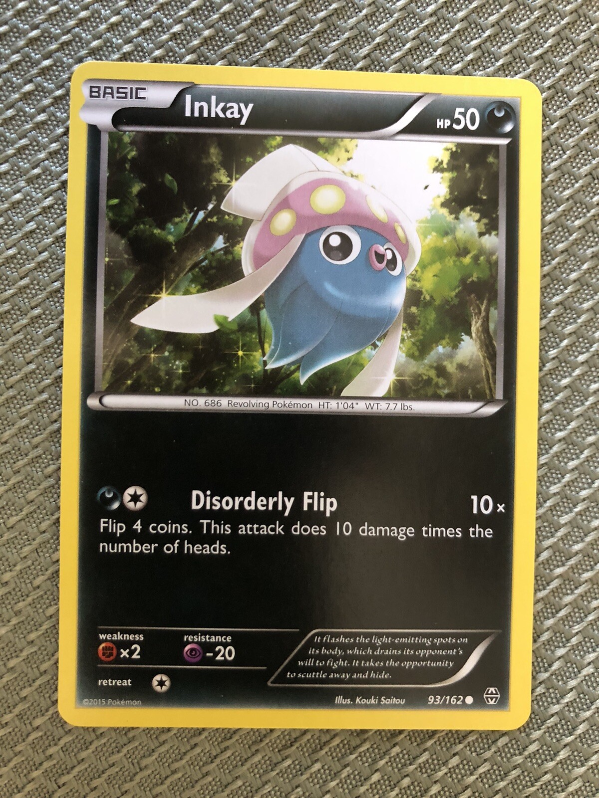 Pokemon TCG Inkay XY BREAKthrough 93/162 Regular Common Card NM
