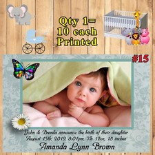 Baby Birth Announcement Cards 10 ea or more Env Personalized Custom Made
