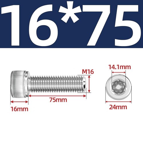 316 Edelstahl Zylinderschrauben Innensechskant Innensechskant DIN912 M10 M12 M16 M24 - Bild 96 von 158