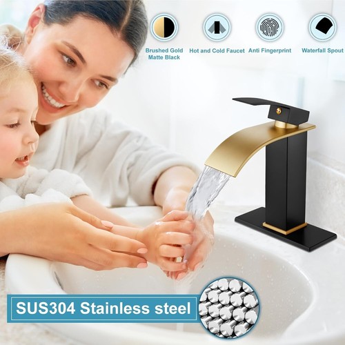 Single Handle Bathroom Vanity Sink Faucet Lavatory Basin Waterfall Mixer Tap - Picture 92 of 141