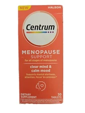 Centrum Menopause Support + Clear Mind & Calm Mood Supplement 30 Tablets 1/26