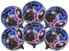 Set of 6 Captain America Balloons Birthday Party Supplies