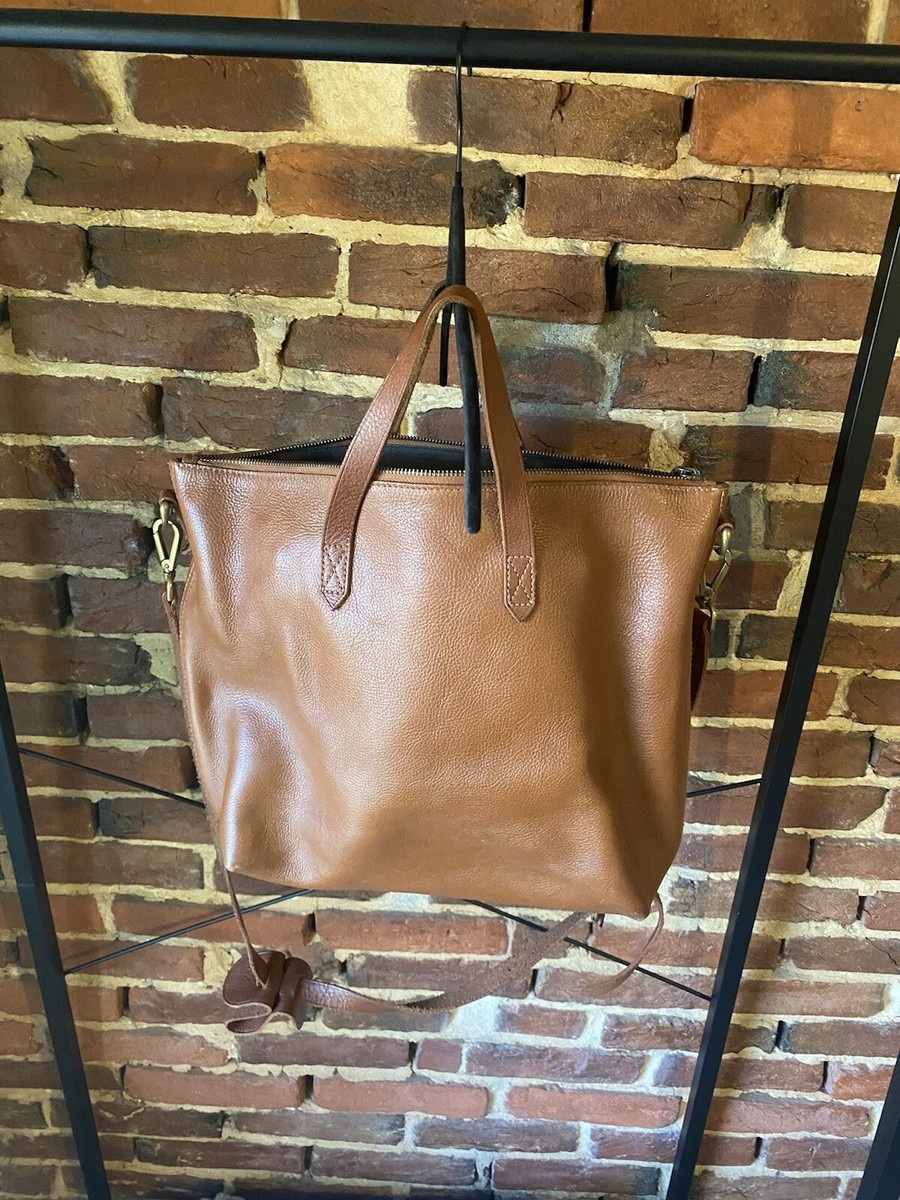 Madewell Transport Tote Bag Brown Leather Medium crossbody