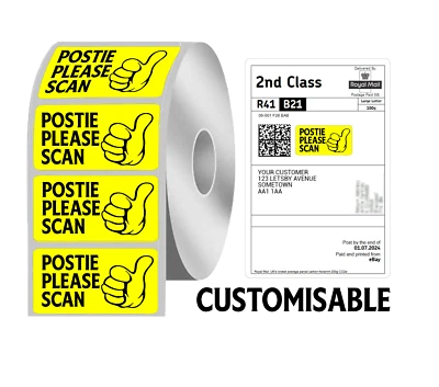 ARTIE FARTIES Please Scan Sticker for Royal Mail 48 24 Large Letter Label PIP Box C5 C4 CUSTOM