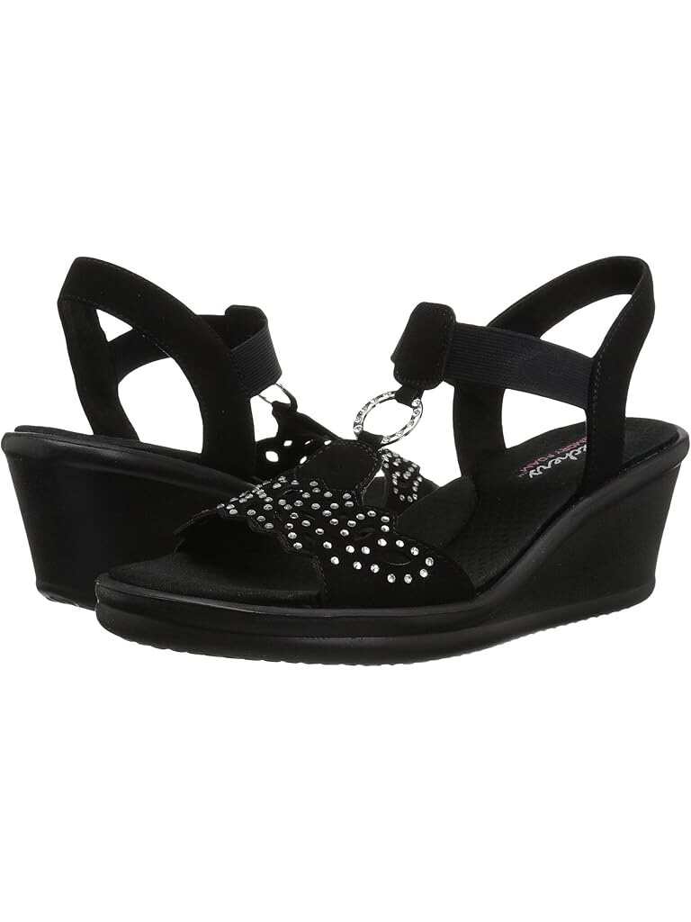 Skechers Sandals Women's Rumblers Queen B Memory Foam Black 38558