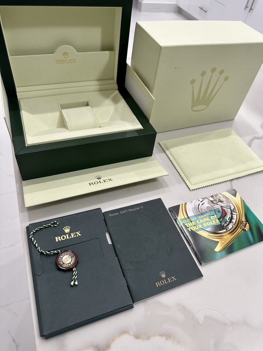 Authentic NEW STYLE ROLEX GMT MASTER II Watch Box FULL SET Booklet