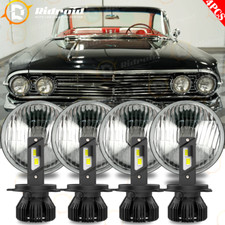 4pcs 5.75 Led Headlights H4 Led Bulb Hi-lo Beam For Chevy Impala El Camino 4pcs 5.75 Led Headlights H4 Led Bulb Hi-lo Beam For Chevy Impala El Camino