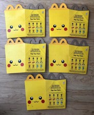 LOT OF 5 MCDONALDS POKEMON 2021 PROMO HAPPY MEAL CARDBOARD BOX 25th ANNIVERSARY