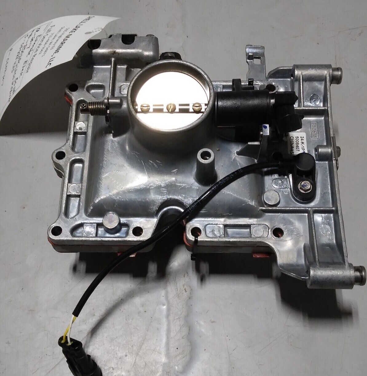 Evinrude ETec throttle body, reeds, plate 5008407, 0397336, 5005279 40