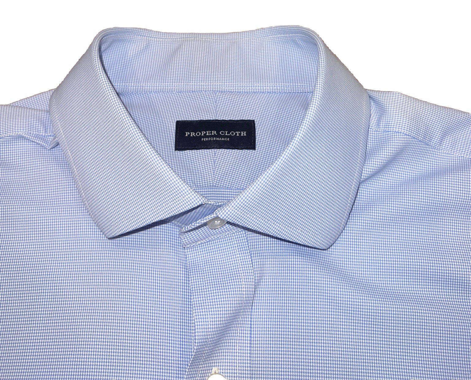 Proper cotton performance, light blue houndstooth… - image 4