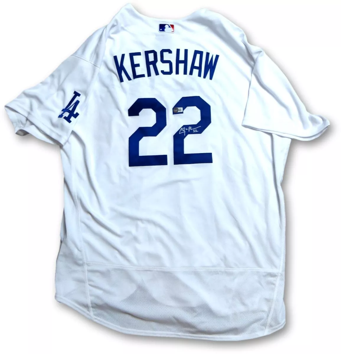 Clayton Kershaw Signed Autographed Jersey Authentic Dodgers White 56  Beckett WIT