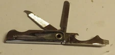 Bassett Trim USA 86 Small Pocket Knife Bottle Opener Nail File Key Chain Vintage