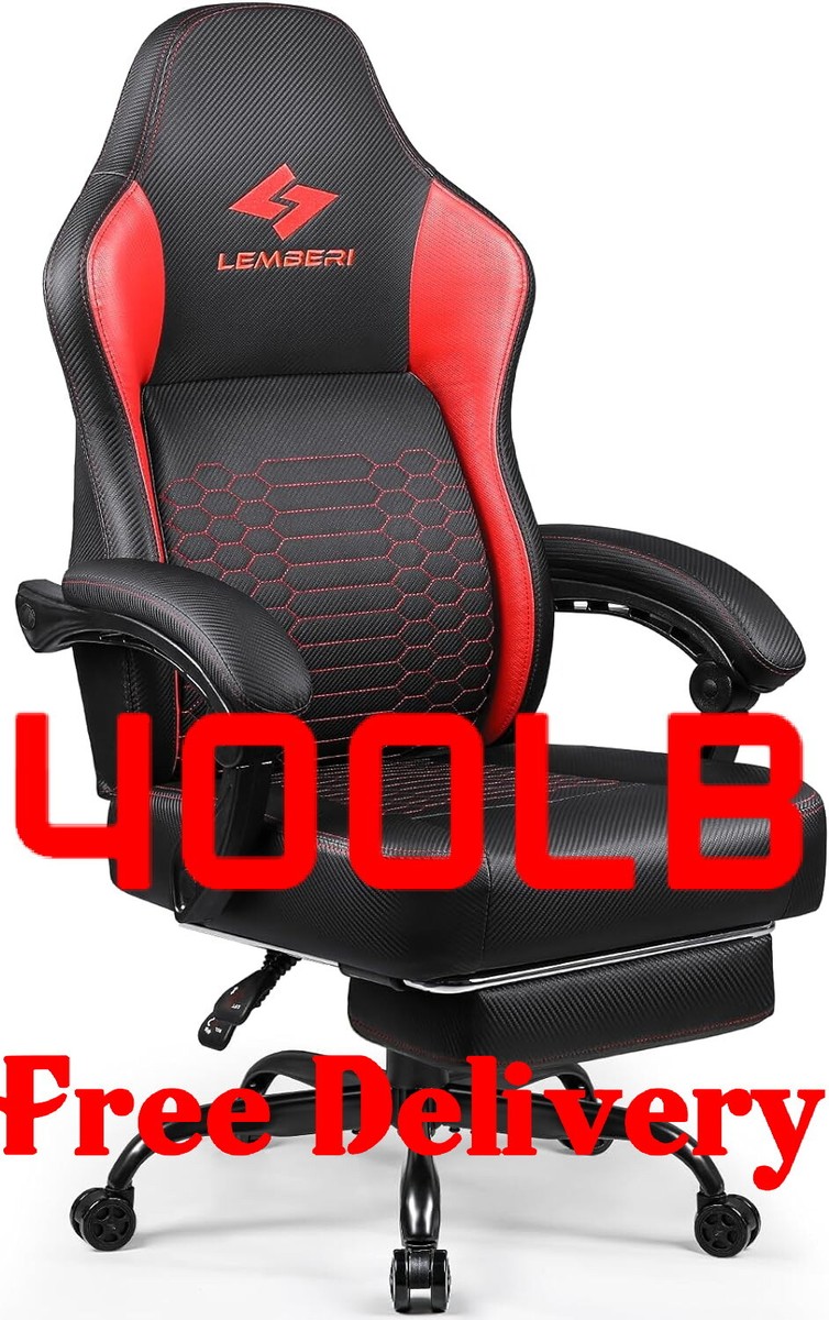 400lbs Heavy duty Gaming Chair Big and Tall High back Lumbar